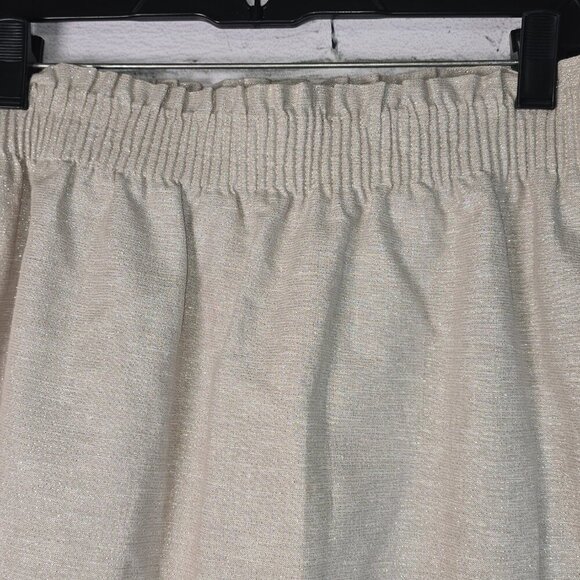J. CREW SIDEWALK CITY SKIRT GREIGE WITH SILVER METALLIC THREADS LINEN BLEND 10 - Picture 5 of 5